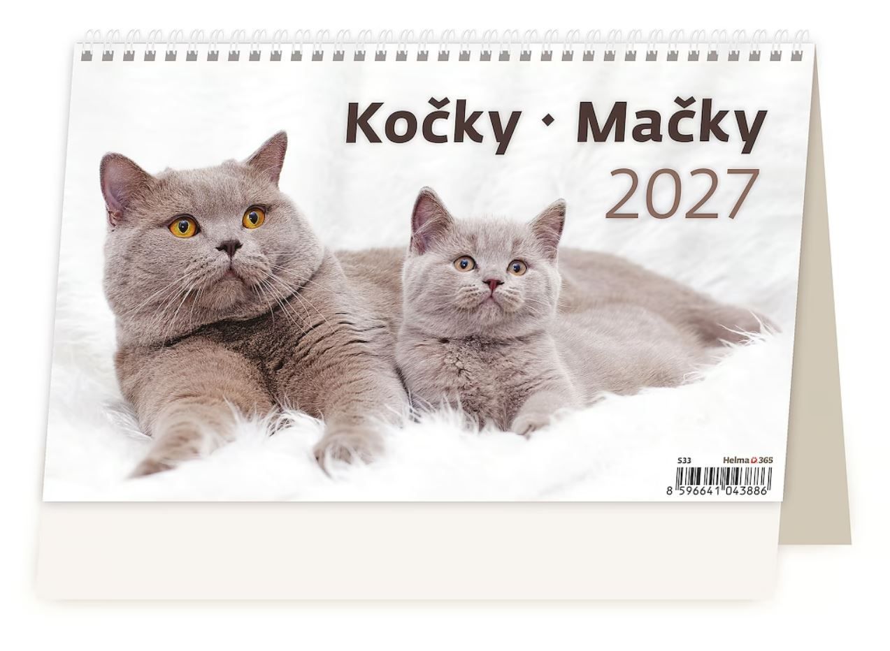 Kalendář stolní 2027 - Kočky/Mačky