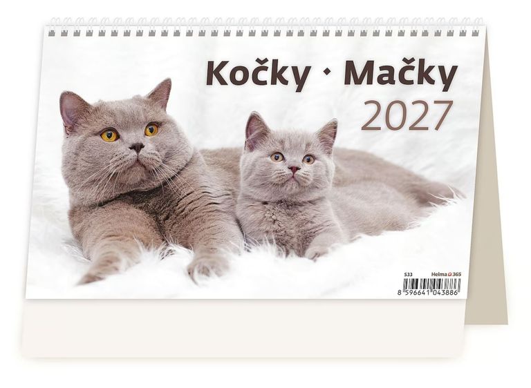 Kalendář stolní 2027 - Kočky/Mačky