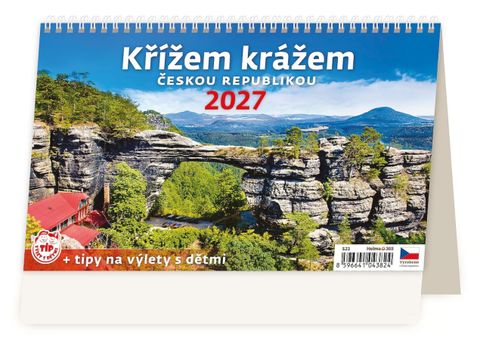 Obrázek produktu: Kalendář stolní 2027 - Křížem krážem Českou republikou