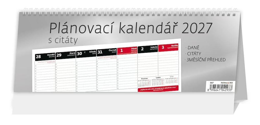 Kalendář stolní 2027 - Plánovací kalendář s citáty