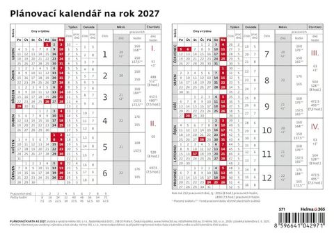 Obrázek produktu: Kalendář stolní 2027 - Plánovací karta