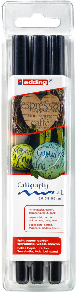 Obrázek produktu: Kaligrafický fix edding 1255, sada 3 šíří, černý