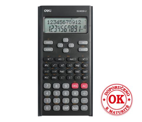 Obrázek produktu: Kalkulačka vědecká DELI ED240SR-2 - černá