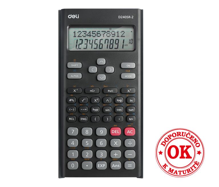 Kalkulačka vědecká DELI ED240SR-2 - černá