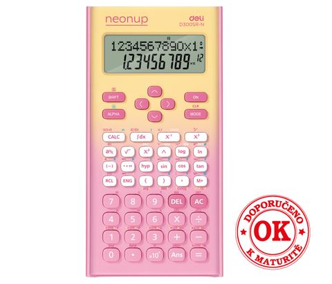 Obrázek produktu: Kalkulačka vědecká DELI ED300SR-N - růžovožlutá