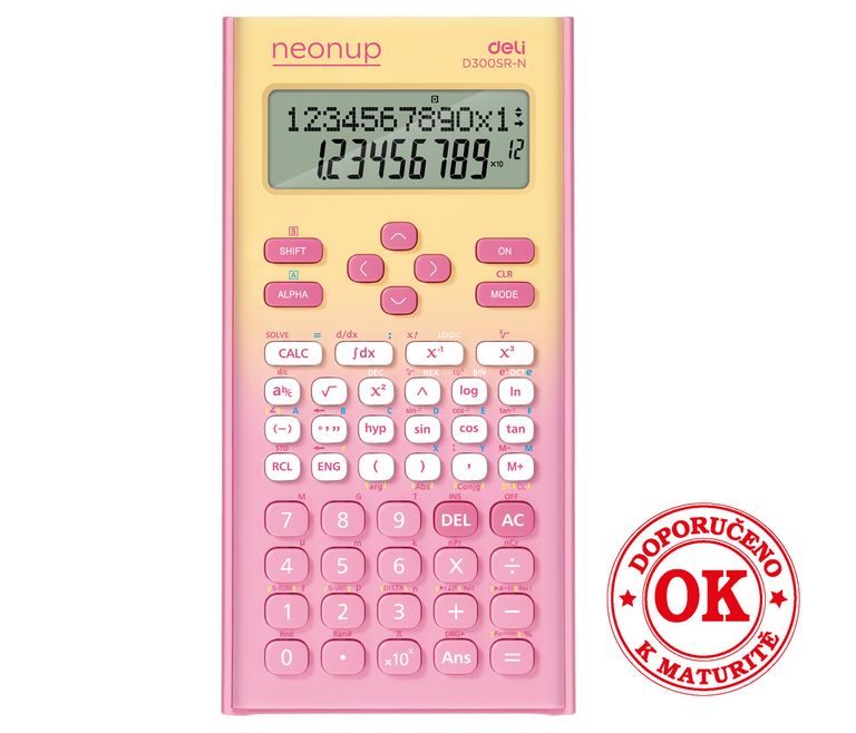 Kalkulačka vědecká DELI ED300SR-N - růžovožlutá