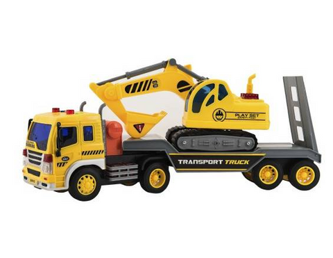 Obrázek produktu: Kamion s přepravníkem 38 cm a bagrem na setrvačník