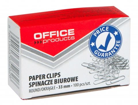 Obrázek produktu: Kancelářské spony 33 mm stříbrné 100 ks