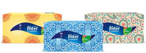 Obrázek produktu: Kapesníky Velvet v krabičce 2 vrstvé 150 ks