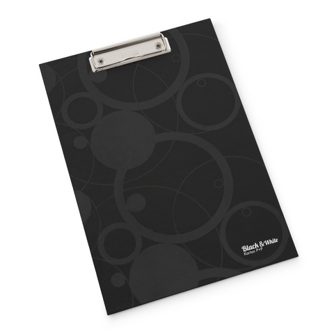 Obrázek produktu: Karton PP Black & White Psací podložka A4 s klipem - černá