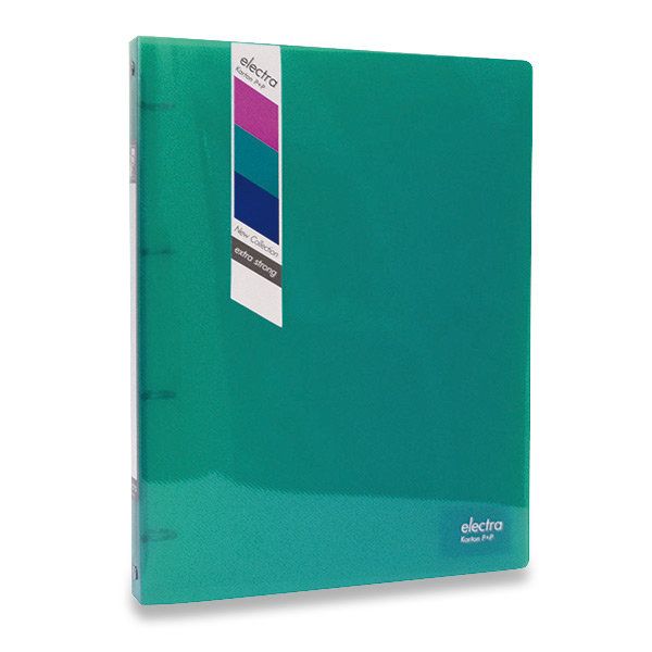 Karton PP Pořadač ELECTRA 4kroužek 3,3 cm - tmavě zelený