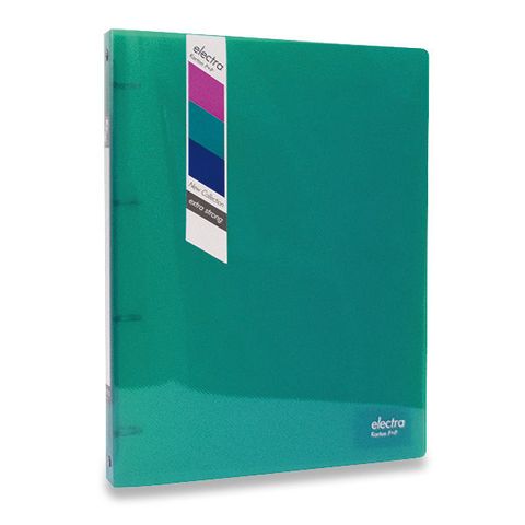 Obrázek produktu: Karton PP Pořadač ELECTRA 4kroužek 3,3 cm - tmavě zelený