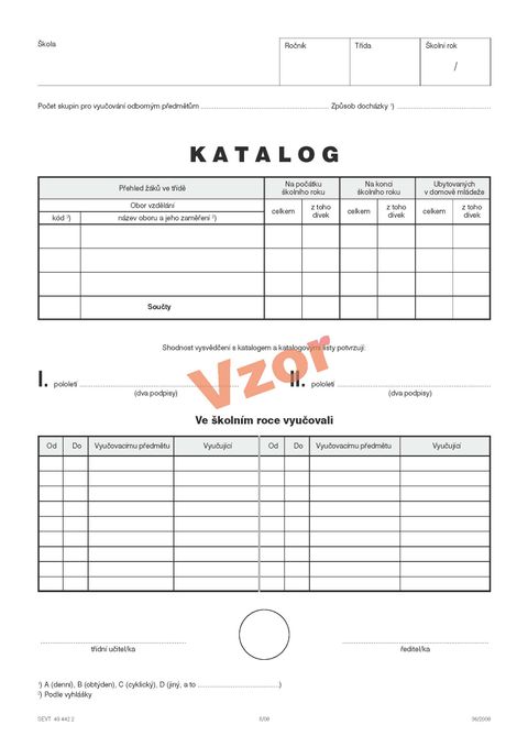 Obrázek produktu: Katalog (na třídu)