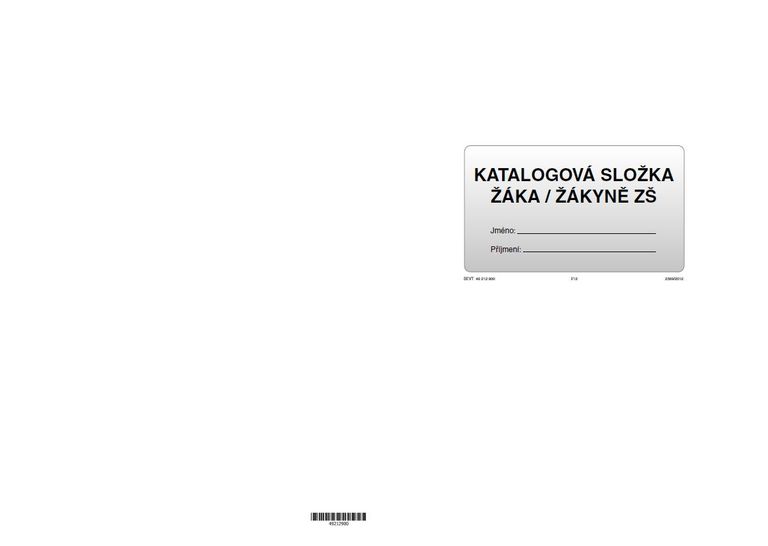 Katalogová složka žáka/žákyně ZŠ (spojuje 1. i 2. stupeň)