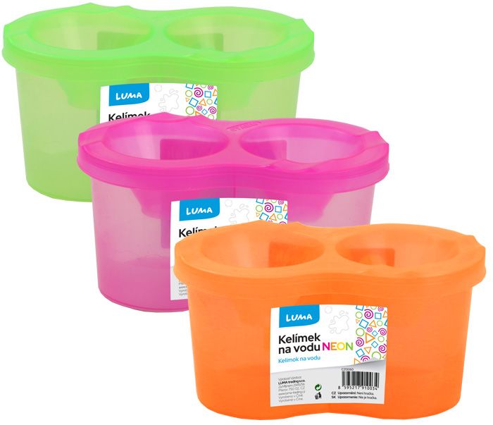 Kelímek na vodu dvojitý NEON LUMA mix barev