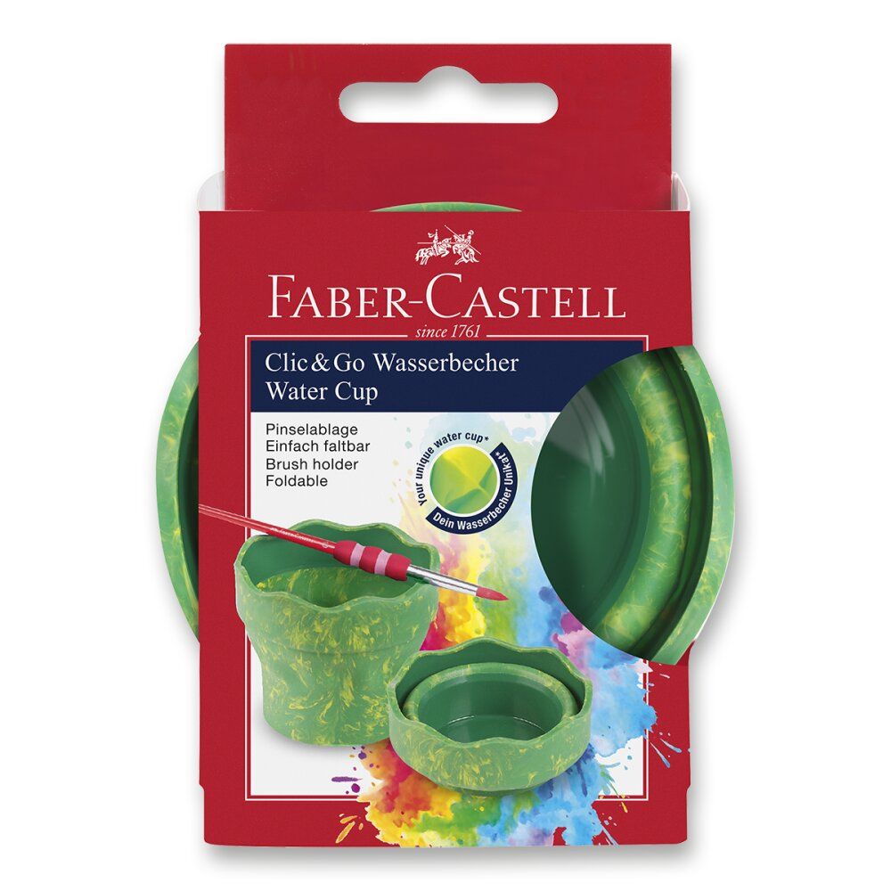Kelímek na vodu Faber-Castell Click & Go Dinosaurus - mramorově zelený