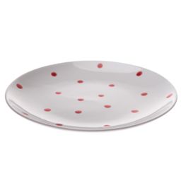 Obrázek produktu: Keramický talíř s puntíky - bílý