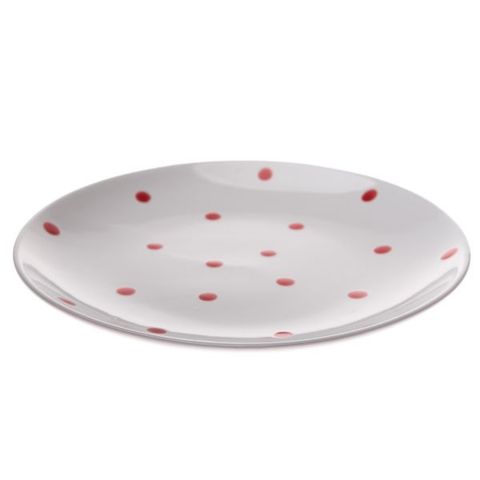 Obrázek produktu: Keramický talíř s puntíky - bílý