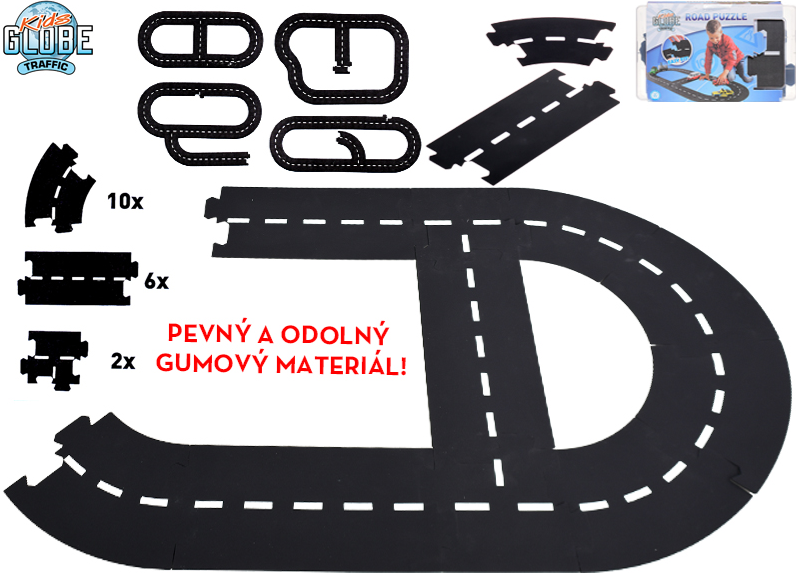 Kids Globe Traffic autodráha gumová obvod 307,5 cm