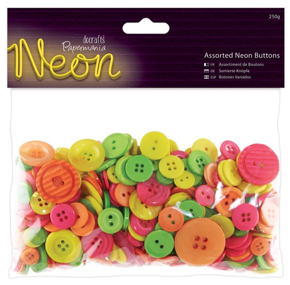 Knoflíky mix, Neonové (250g)