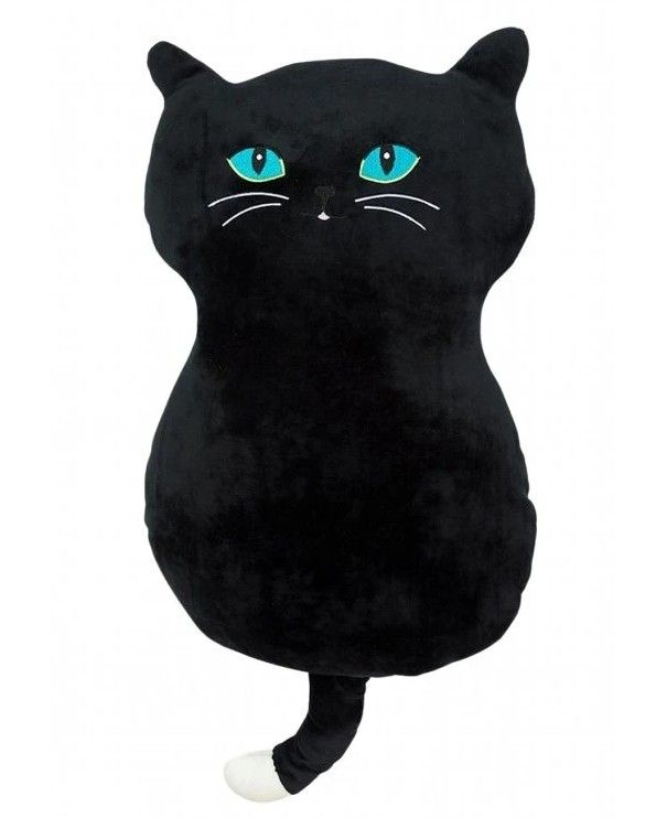 Kočka plyšová velké oči černá 53 cm