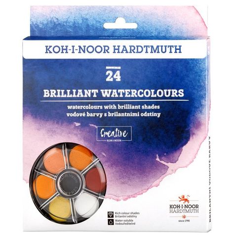 Obrázek produktu: Koh-i-noor brilantní vodové barvy (anilinky) 24 barev, 22,5 mm