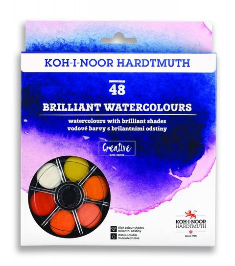Obrázek produktu: Koh-i-noor brilantní vodové barvy (anilinky) 48 barev, 22,5 mm