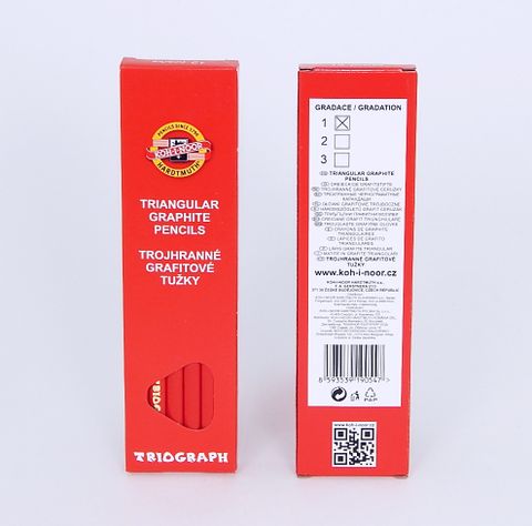 Obrázek produktu: Koh-i-noor grafitová tužka 1802, číslo 1 - trojhranná, 12 ks