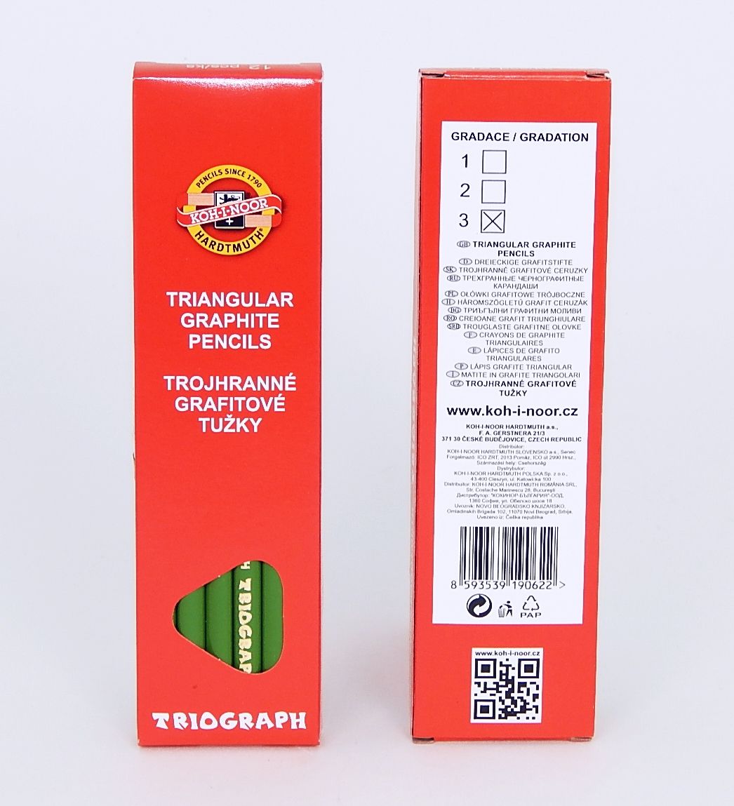 Koh-i-noor grafitová tužka 1802, číslo 3 - trojhranná, 12 ks