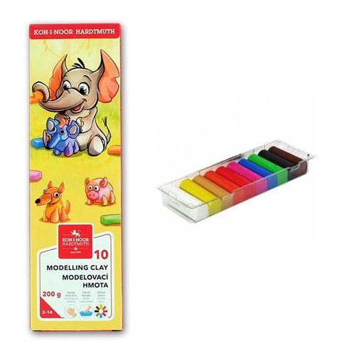 Obrázek produktu: Koh-i-noor Modelína 10 barev 200 g v krabičce Slon