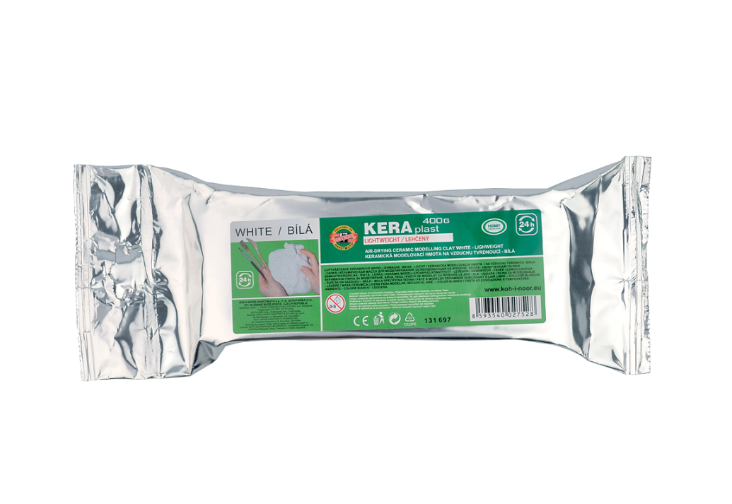 Koh-i-noor modelovací hmota Keraplast lehčená 400 g - bílá
