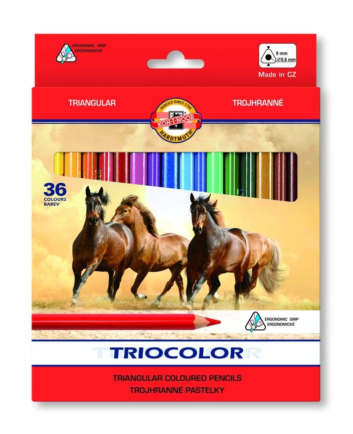 Koh-i-noor pastelky TRIOCOLOR 3145, 36 barev