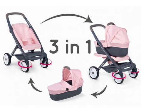 Obrázek produktu: Kombinovaný kočárek Maxi Cosi světle růžový pro panenky