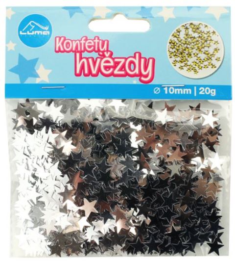 Obrázek produktu: Konfety hvězdy stříbrné 20 g