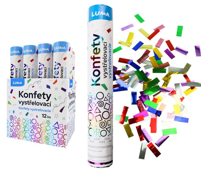 Konfety vystřelovací 30cm fóliové barevné LUMA LUMA trading s.r.o.