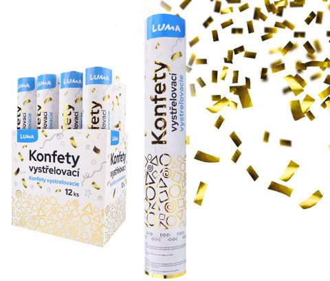 Obrázek produktu: Konfety vystřelovací 30 cm fóliové zlaté