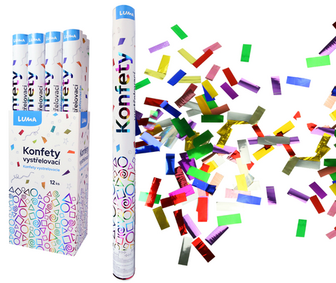 Obrázek produktu: Konfety vystřelovací 60 cm - fóliové barevné