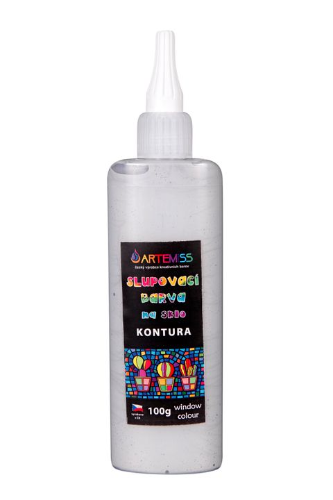 Obrázek produktu: Kontura na sklo, slupovací - světlé stříbro, 100 g