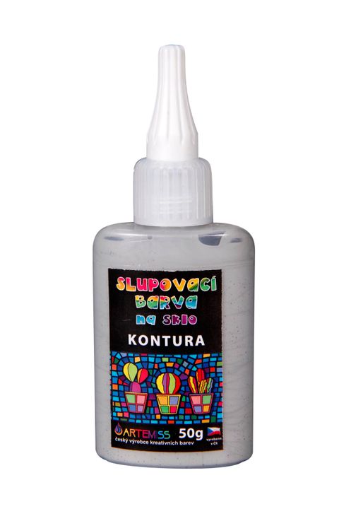 Obrázek produktu: Kontura na sklo, slupovací - světlé stříbro, 50 g