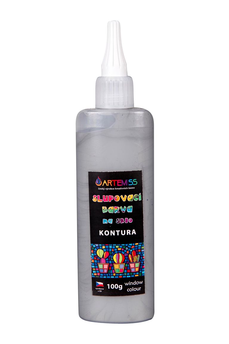 Levně Kontura na sklo, slupovací - tmavé stříbro, 100 g