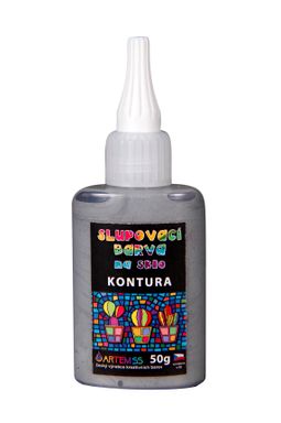 Obrázek produktu: Kontura na sklo, slupovací - tmavé stříbro, 50 g