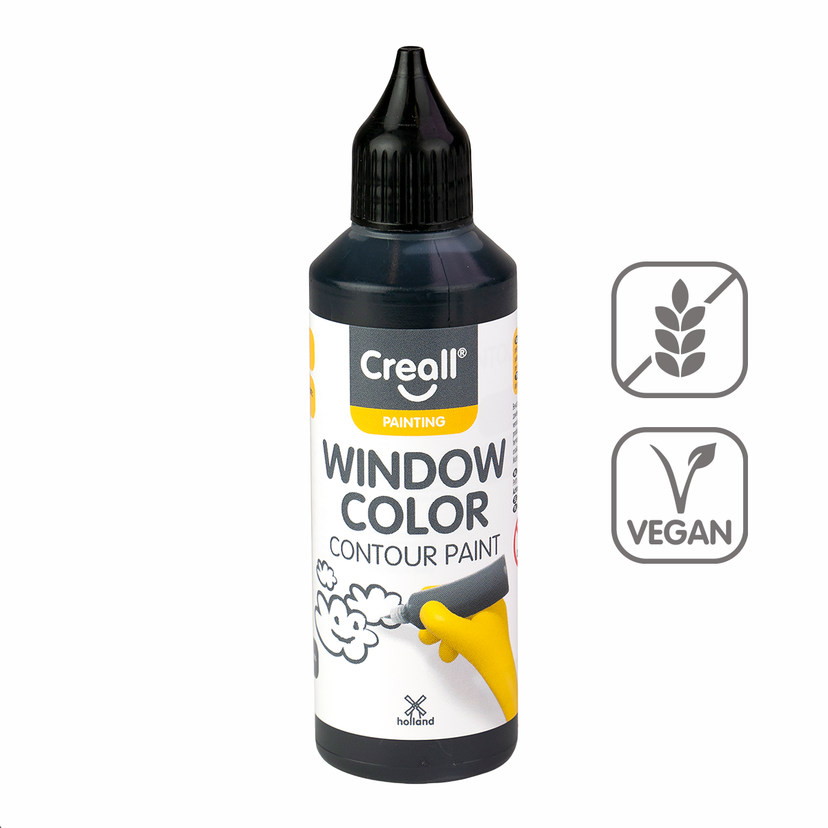 Konturovací barva na sklo Creall Window color, 80 ml, černá