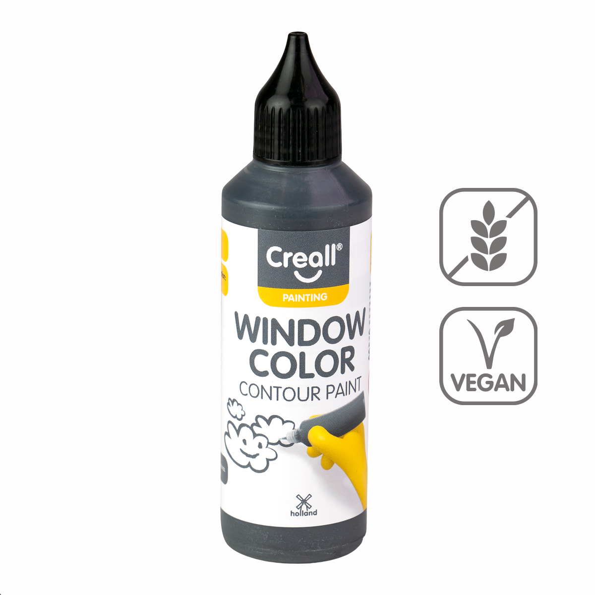 Konturovací barva na sklo Creall Window color, 80 ml, olověná šeď