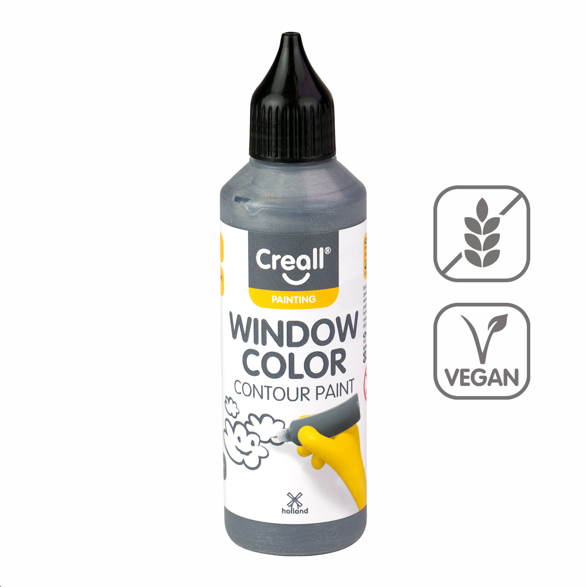 Konturovací barva na sklo Creall Window color, 80 ml, stříbrná