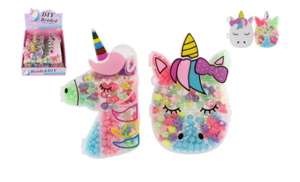 Korálky plastové barevné, mix druhů