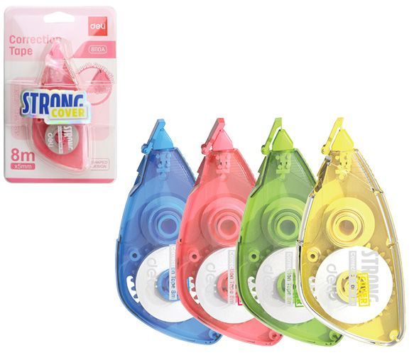 Korekční strojek DELI 5 mm × 8 m - mix barev