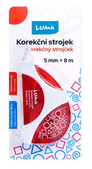 Korekční strojek LUMA 5 mm × 8 m - mix barev