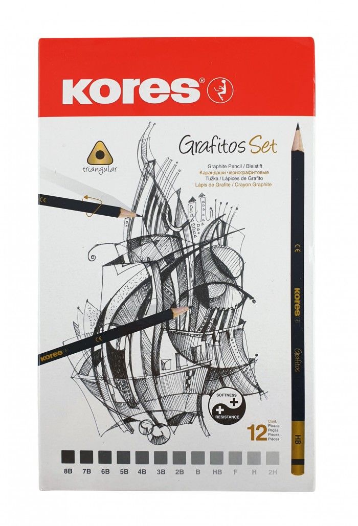 Grafitové tužky Grafitos 12 souprava 12ks Kores
