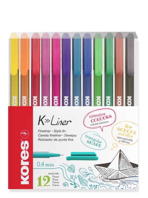 Obrázek produktu: Kores K-Liner 0,4 mm - sada 12 barev