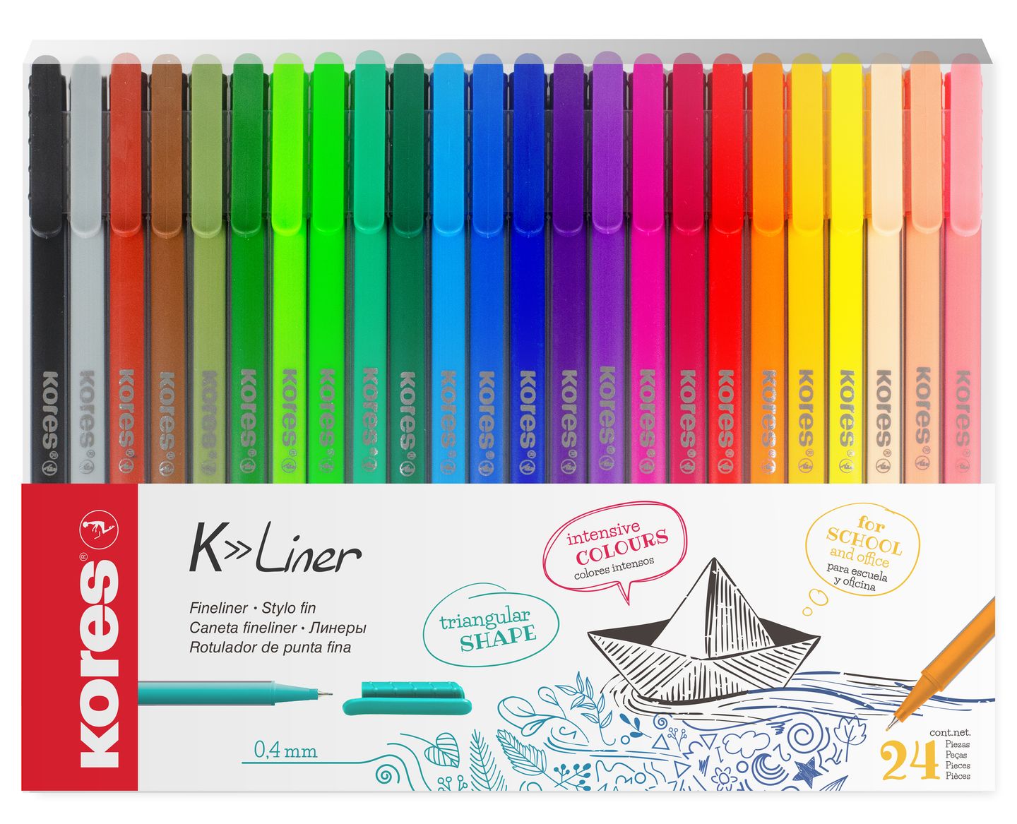 Kores K-Liner 0,4 mm - sada 24 barev
